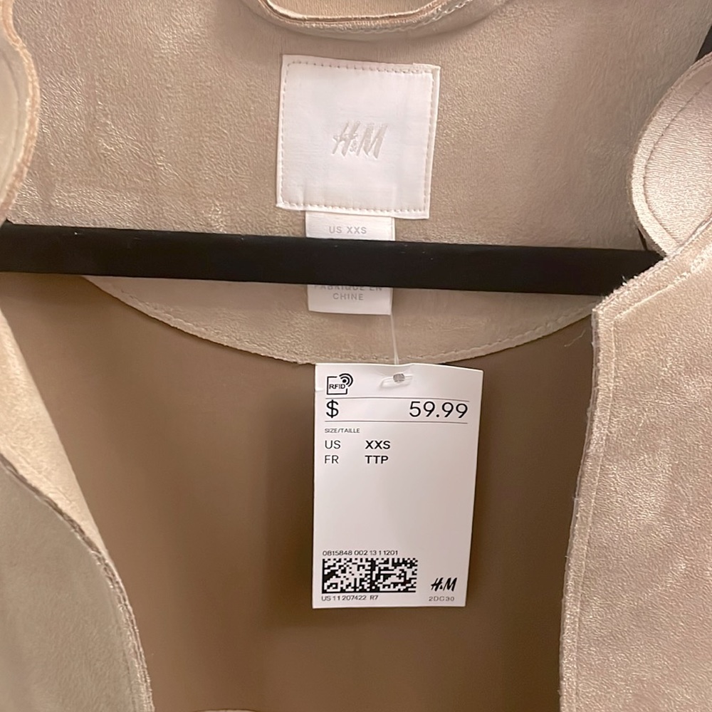 H&M Taupe Faux Suede Coat - Picture 3 of 4